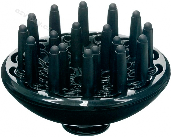 Моделот со заоблени прсти на краевите, со поддршка во форма на перничиња, овозможува да се исуши косата на целата должина
