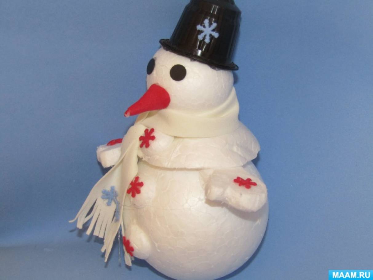 Майстер-клас «Новорічна ялинкова іграшка« Сніговик з пінопластових кульок »»   Якщо робите новорічні вироби - вже точно, без сніговика не обійдеться